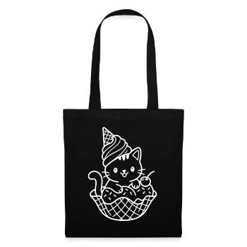 Kawaii Katze Eiscreme - Tote Bag - black - Front
