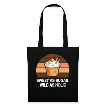 Süßer Cupcake-Retro-Sonnenuntergangsglanz - Stoffbeutel - Schwarz - Vorne