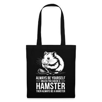 Hamster Sprüche Hamster Lustiges Hamster Geschenk  - Stoffbeutel - Schwarz - Vorne