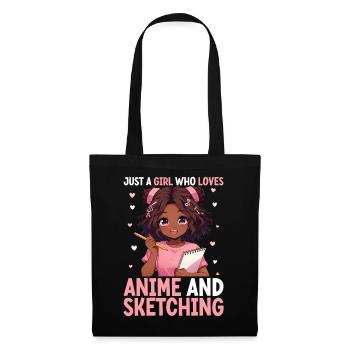 Juste une fille qui adore l’anime et dessine de l’afro - Sac en tissu - noir - Devant