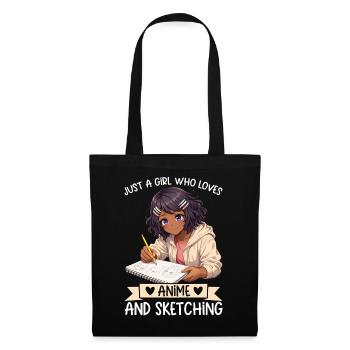 Juste une fille qui adore l’anime et dessine de l’afro - Sac en tissu - noir - Devant