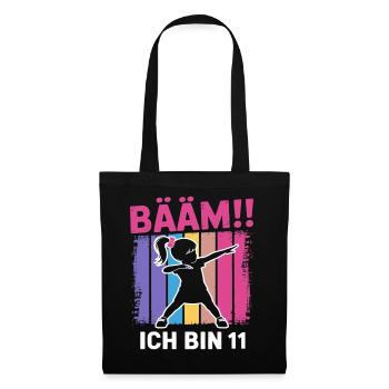 Bääm Ich bin 11 Dabbing Mädchen 11. Geburtstag - Stoffbeutel - Schwarz - Vorne