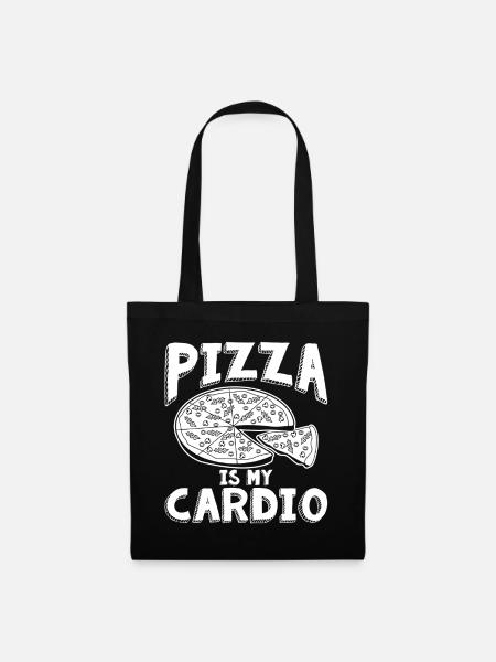 Pizza Cardio - Stoffbeutel - Schwarz