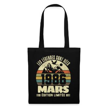 The Legends Were Born in March 1986 40 Years Old - Tote Bag - black - Front