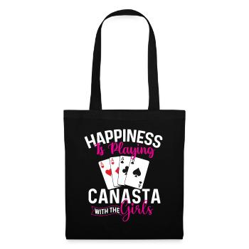 Bonheur en jouant à la canasta avec les filles - Sac en tissu - noir - Devant