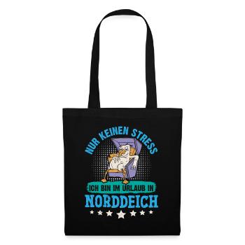 Nordsee NUR KEIN STRESS BIN IM URLAUB IN - Stoffbeutel - Schwarz - Vorne