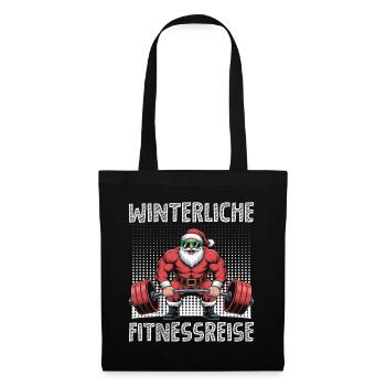 Santa Claus WINTER FITNESS TRIP Funny - Tote Bag - black - Front