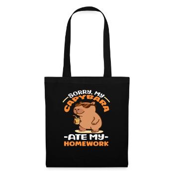 Désolé, mon capybara a mangé mes devoirs. Mignon, drôle. - Sac en tissu - noir - Devant