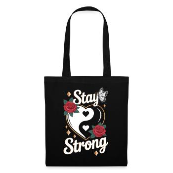Chemise Stay Strong – Cœur Yin Yang - Sac en tissu - noir - Devant