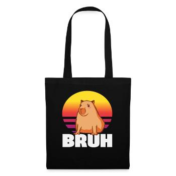 Capybara rétro Bruh Animal mignon et drôle - Sac en tissu - noir - Devant