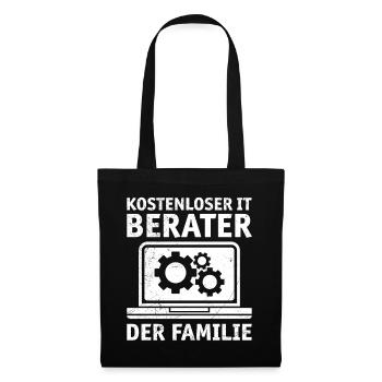 Nerd Computer KOSTENLOSER IT BERATER DER FAMILIE - Stoffbeutel - Schwarz - Vorne
