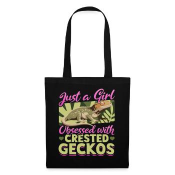 Funny Reptile Crested Gecko - Tote Bag - black - Front