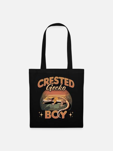 Funny Reptile Crested Gecko - Stoffbeutel - Schwarz