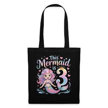 Mermaid 3rd Birthday 3 Years - Tote Bag - black - Front