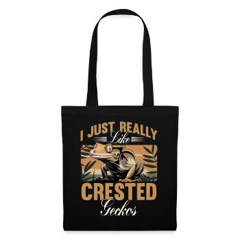 Funny Reptile Crested Gecko - Tote Bag - black - Front