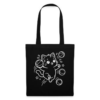 Basketball Kawaii Cat - Sac en tissu - noir - Devant