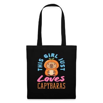 Cette fille adore les capybaras, mignons, drôles. - Sac en tissu - noir - Devant