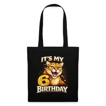 Its My 6 Birthday Wilder Wildkatze Geburtstag - Tote Bag - black - Front