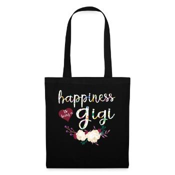 Cadeau mignon de la fête des mères de la Grand-mère avec une chemise Gigi Fleur - Sac en tissu - noir - Devant
