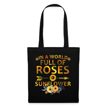 Be a Sunflower Inspirational Floral Gift Shirt - Tote Bag - black - Front