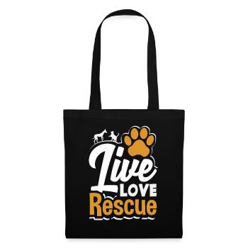 Famille d’accueil, adoption, bénévole, vie et amour, sauvetage animalier - Sac en tissu - noir - Devant