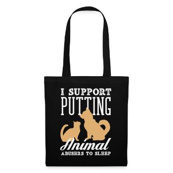 Animal abusers should sleep Animal rights activists - Tote Bag - black - Front