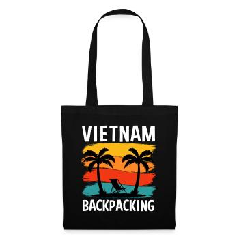 Vietnam Backpacking Retro Travel Art - Tote Bag - black - Front