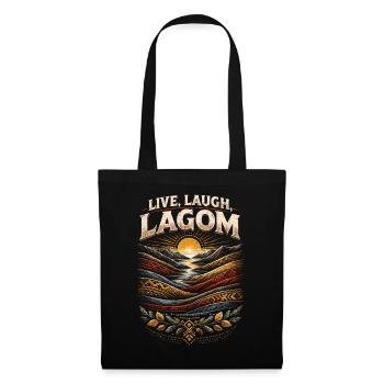 Vikings scandinaves Live Laugh Lagom - Sac en tissu - noir - Devant