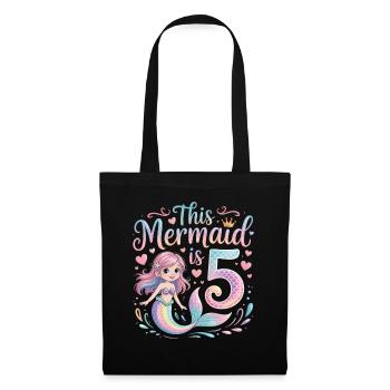 Mermaid 5th Birthday 5 Years - Tote Bag - black - Front