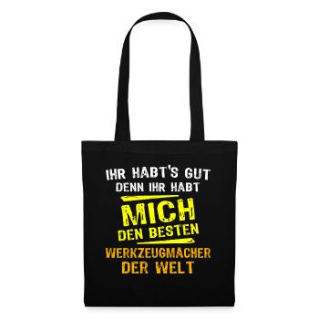 Werkzeugmacher Geschenk - Stoffbeutel - Schwarz - Vorne