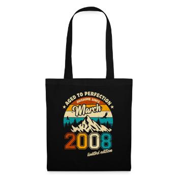 Vintage Limited Edition March 2008 Birthday - Tote Bag - black - Front