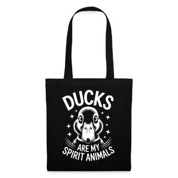 Enten Sprüche Ente Lustiges Enten Geschenk - Stoffbeutel - Schwarz - Vorne