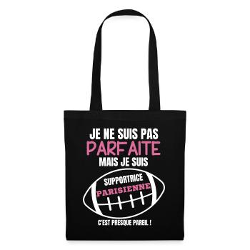 Supportrice Rugby Parisienne Humour - Sac en tissu - noir - Devant