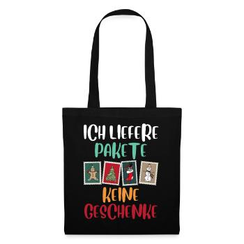 Weihnachten LIEFERE PAKETE KEINE GESCHENKE - Stoffbeutel - Schwarz - Vorne