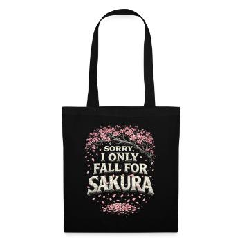 Fleurs de cerisier Je ne tombe que pour Sakura - Sac en tissu - noir - Devant