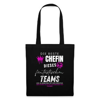 beste Chefin fantastisches Team Chefin geschenke - Stoffbeutel - Schwarz - Vorne