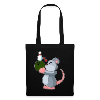 Maus Bowling Bowlingkugel Pin - Stoffbeutel - Schwarz - Vorne