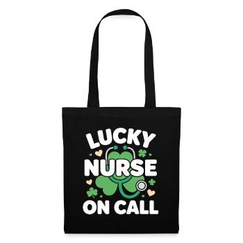 Glückliche Krankenschwester im Dienst am St. Patrick's Day - Stoffbeutel - Schwarz - Vorne