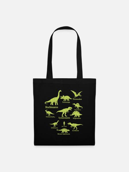 Dinosaurier Shirt für Dino Fans - Stoffbeutel - Schwarz