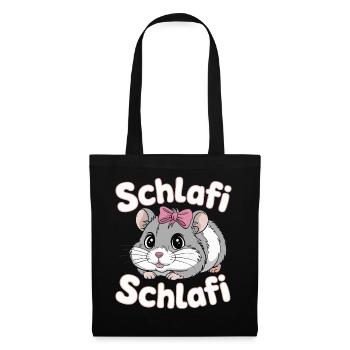Schlafi Schlafi Hamster Design - Stoffbeutel - Schwarz - Vorne