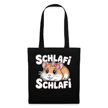 Schlafi Schlafi Hamster Design - Stoffbeutel - Schwarz - Vorne