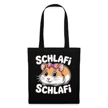 Schlafi Schlafi Hamster Design - Stoffbeutel - Schwarz - Vorne