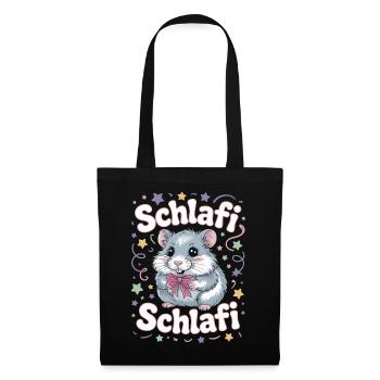 Schlafi Schlafi Hamster Design - Stoffbeutel - Schwarz - Vorne