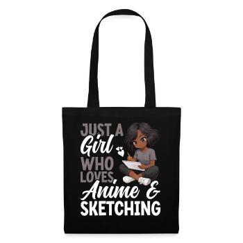 Just a girl who loves anime and draws otaku - Tote Bag - black - Front