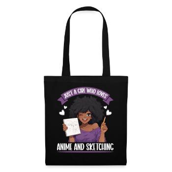 Just a girl who loves anime and draws otaku - Tote Bag - black - Front