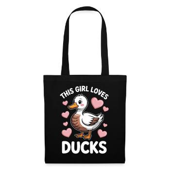 Enten Sprüche Ente Lustiges Enten Geschenk - Stoffbeutel - Schwarz - Vorne