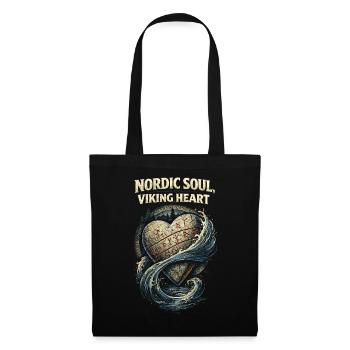 Skandinavisch Wikinger Nordic Soul Viking Heart - Stoffbeutel - Schwarz - Vorne