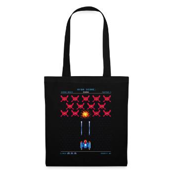 Arcade rétro années 80 Pixel Alien Gamer Vintage - Sac en tissu - noir - Devant