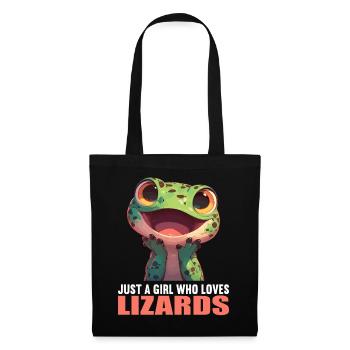 Lézard des lézards - Sac en tissu - noir - Devant