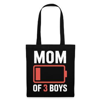 Mom of 3 Boys Battery - Tote Bag - black - Front